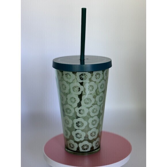 Starbucks Spring Green Floral Grande Plastic Tumbler Collectible Drinking Cups - Picture 1 of 5